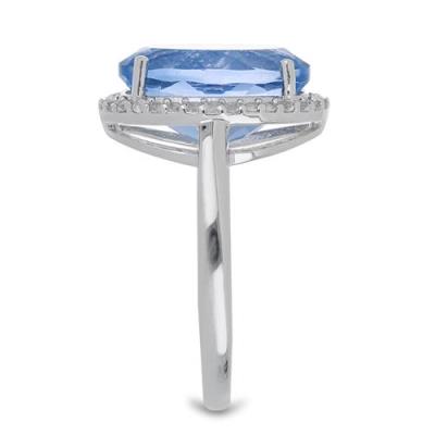 BUY STERLING SILVER COLOUR CHANGE FLOURITE WITH WHITE ZIRCON GEMSTONE BIG STONE RING